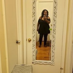 Black cold shoulder top